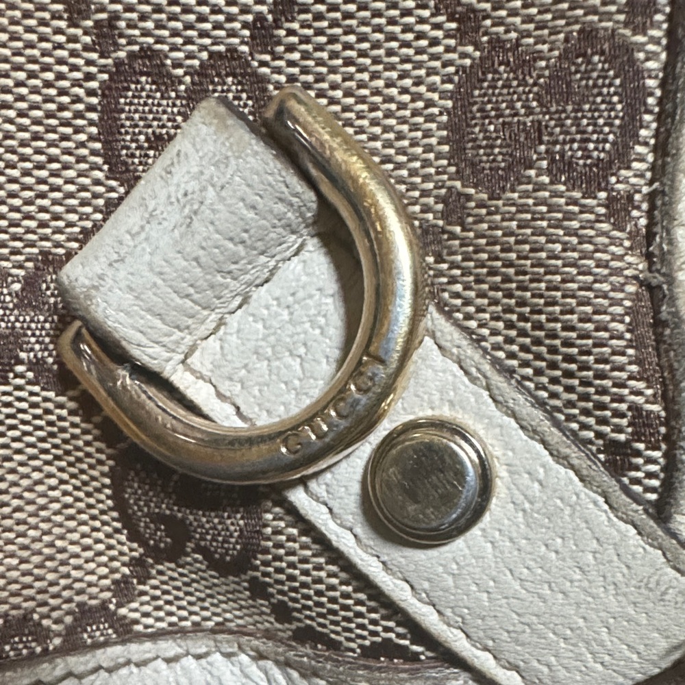 Gucci GG Canvas Leather Beige and Brown Monogram Tote Bag - Picture 4 of 16
